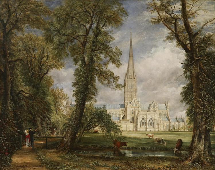 John Constable Salisbury Cathedral from the Bishop's Grounds (mk09) oil painting picture